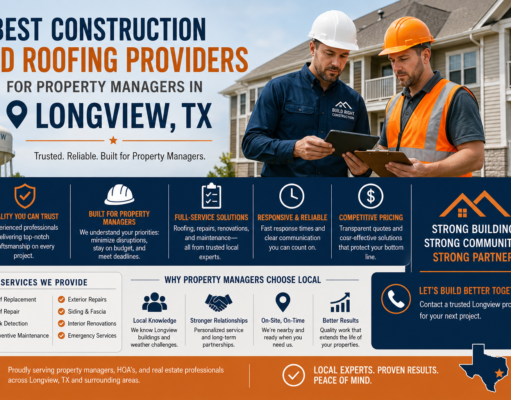 Best Construction and Roofing Providers for Property Managers in Longview, TX Construction and Roofing Providers